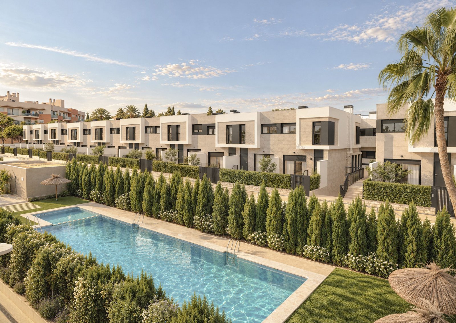 Moderne Stadthäuser mit Garten, Swimmingpool und Garage, Mutxamel