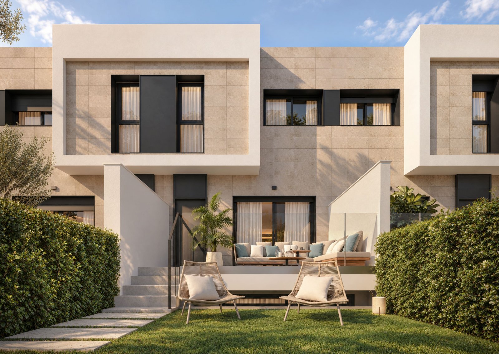 Moderne Stadthäuser mit Garten, Swimmingpool und Garage, Mutxamel