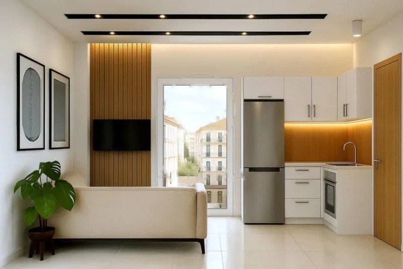 Furnished 1-bedroom apartment, 49 m², 300 m from the sea, near the metro, Thessaloniki