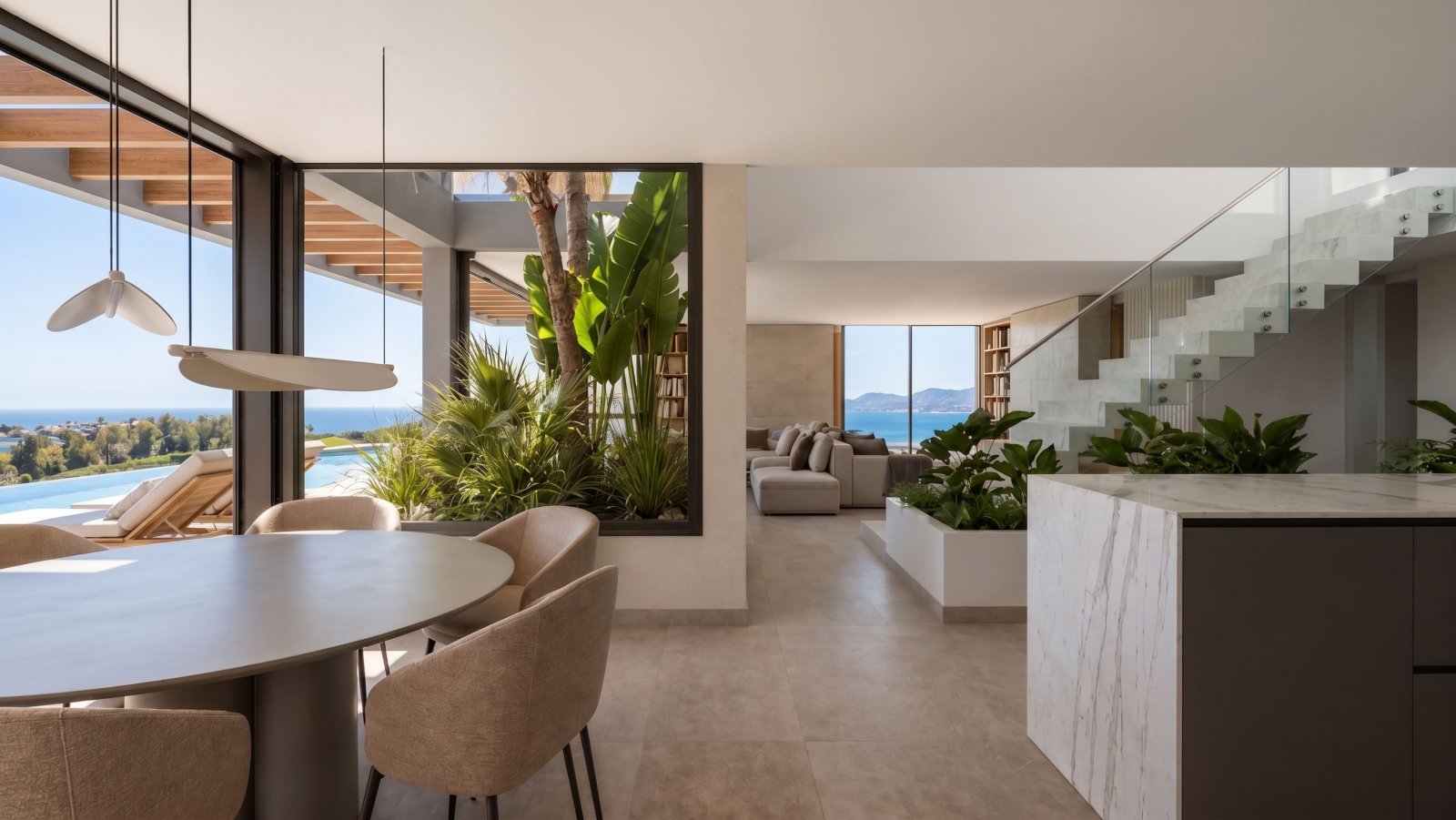 Luxury villas with sea views and private pool, Estepona