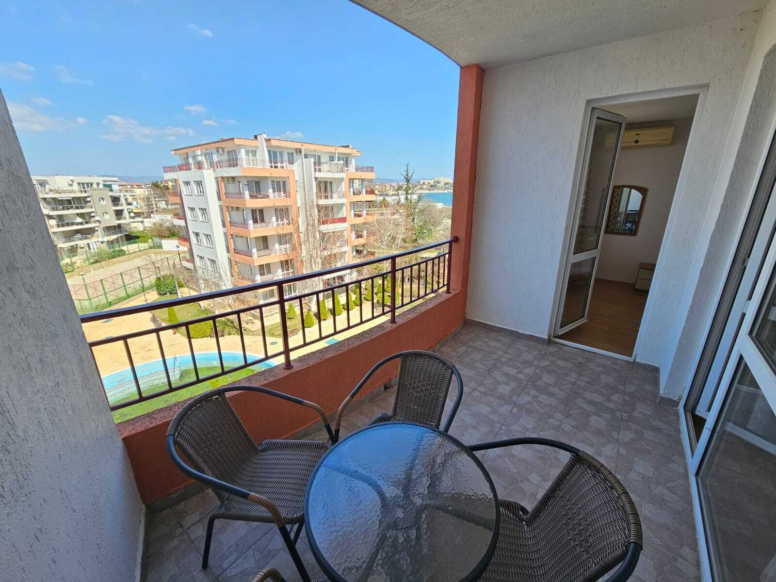 View apartment in a well-maintained residential complex in Ravda, Riviera Fort complex.