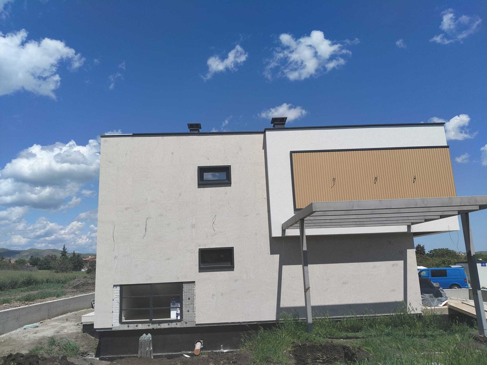 New construction of a 2-story house in the Vetren region of Burgas, Bulgaria.
