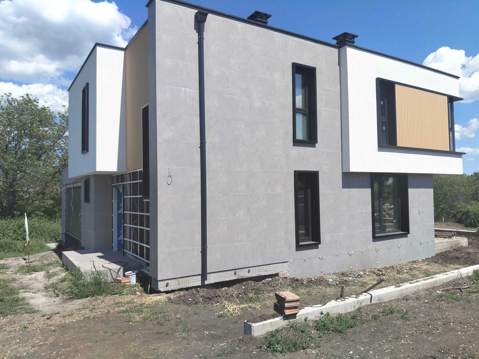 New construction of a 2-story house in the Vetren region of Burgas, Bulgaria.