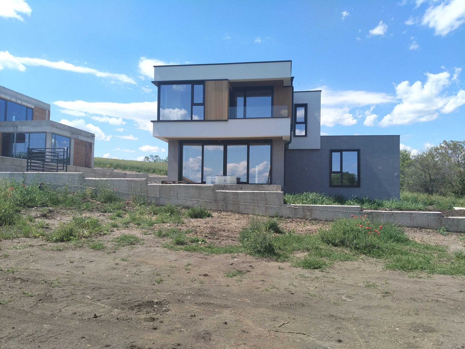 New construction of a 2-story house in the Vetren region of Burgas, Bulgaria.