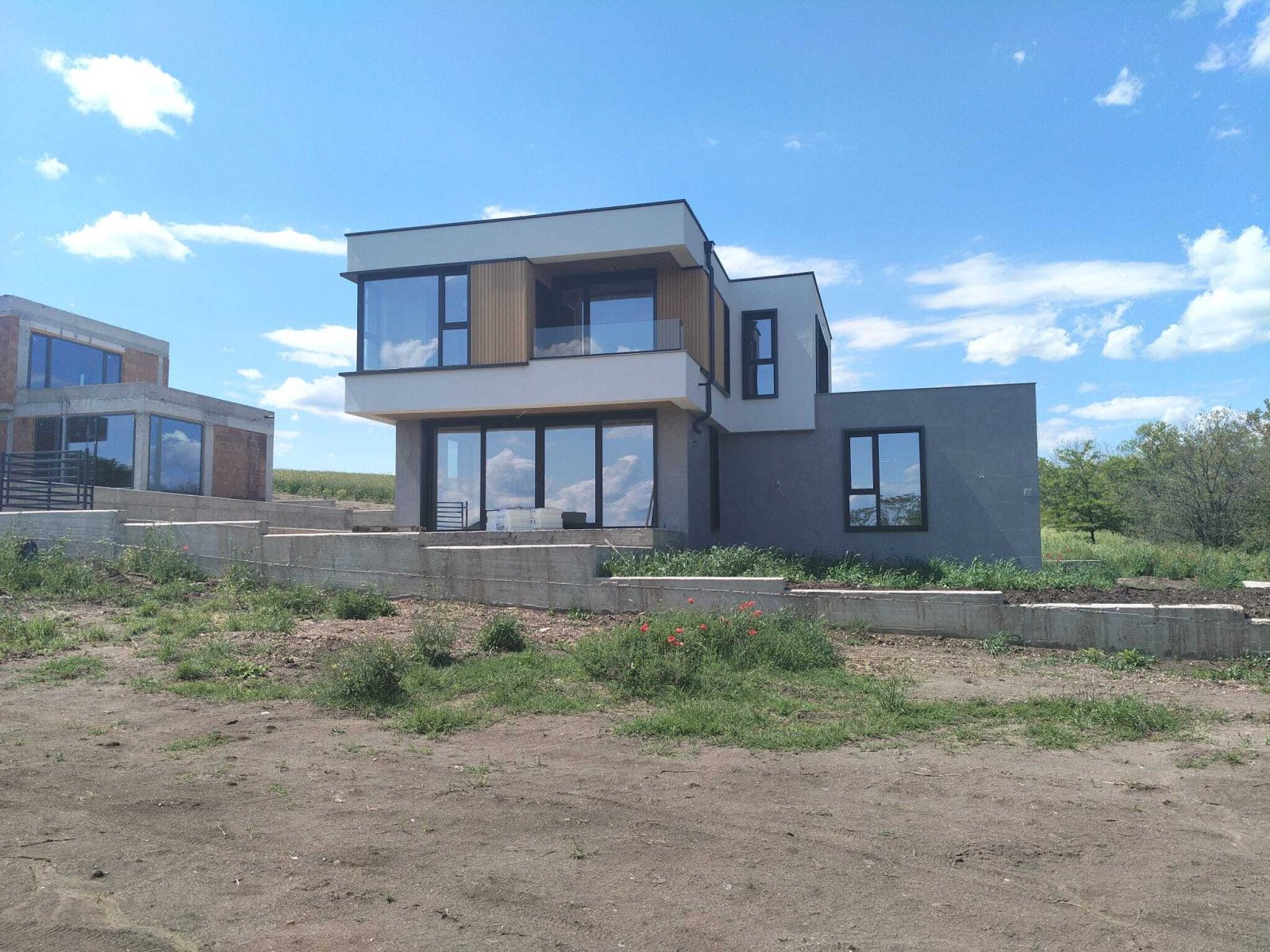 New construction of a 2-story house in the Vetren region of Burgas, Bulgaria.