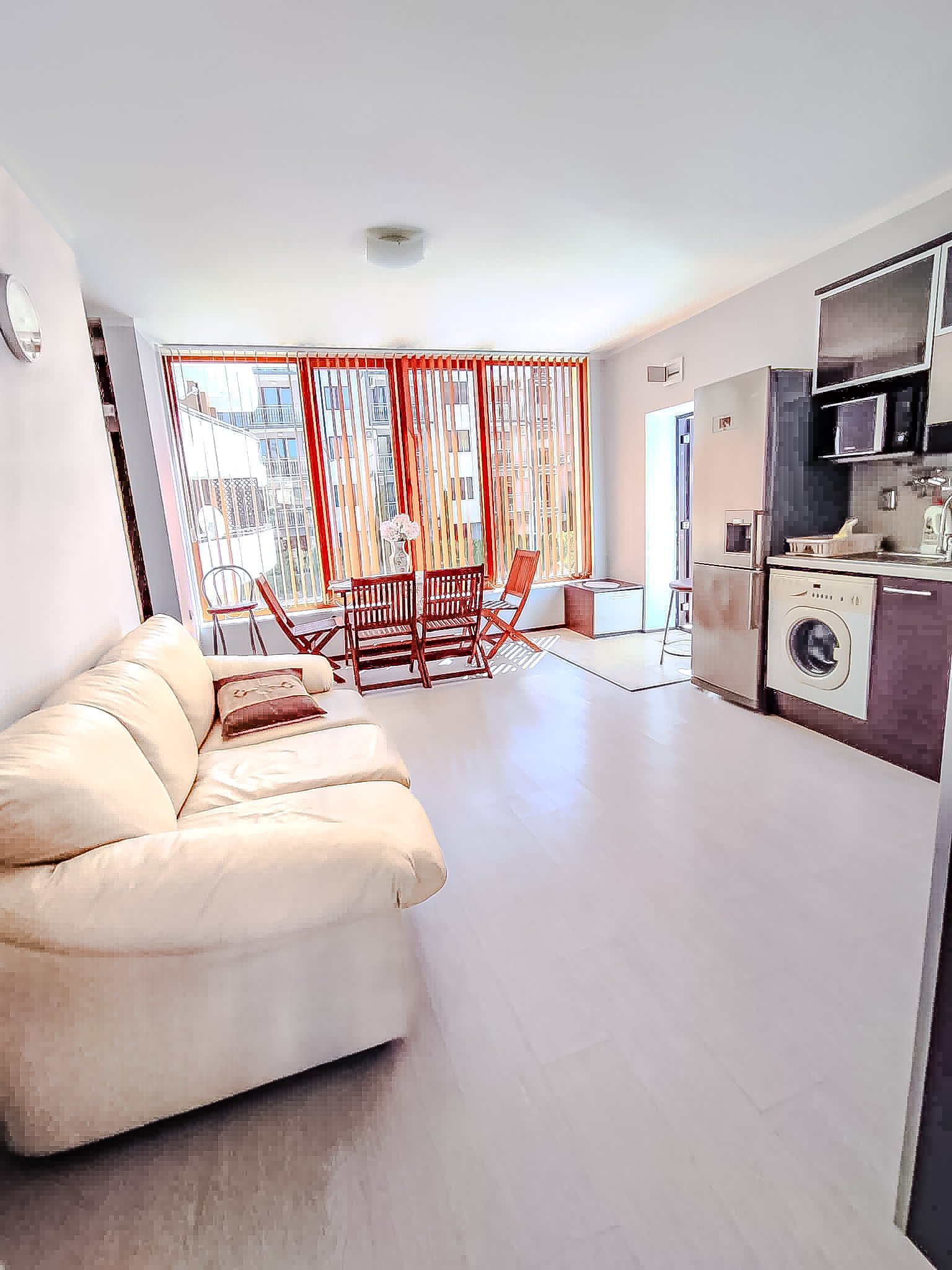 Three-room apartment in the Eden complex at Sunny Beach with a view of the pool