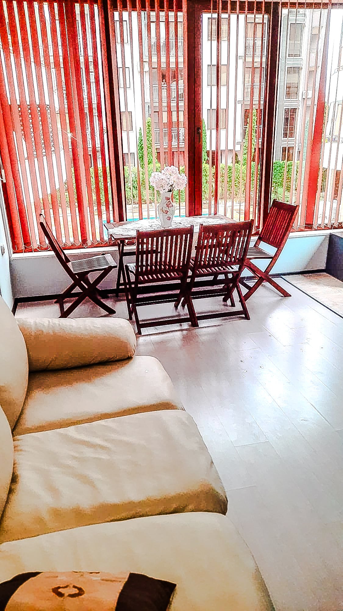 Three-room apartment in the Eden complex at Sunny Beach with a view of the pool