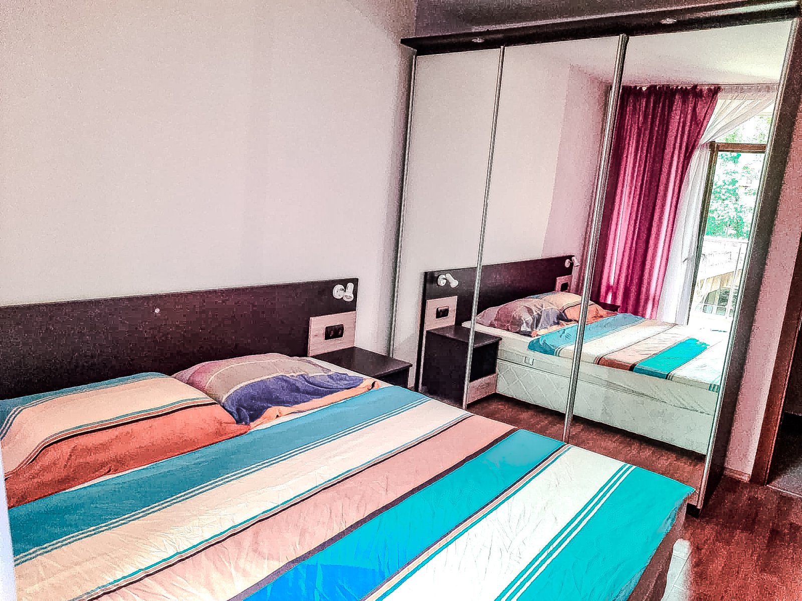 Three-room apartment in the Eden complex at Sunny Beach with a view of the pool