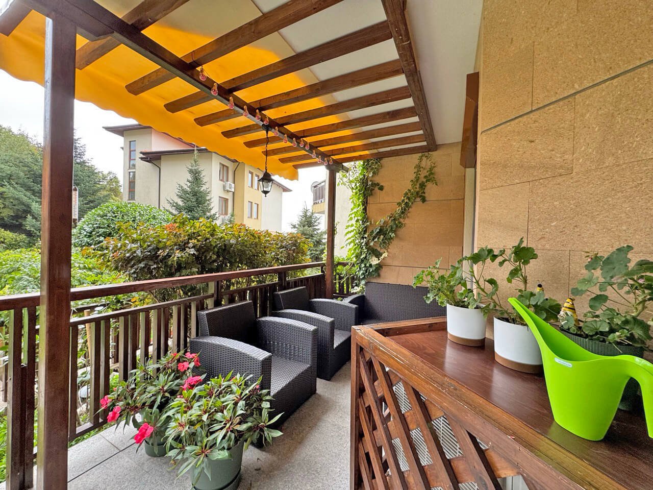 Two-room apartment in the Garden of Eden complex with a view of the garden in Sveti Vlas, Bulgaria