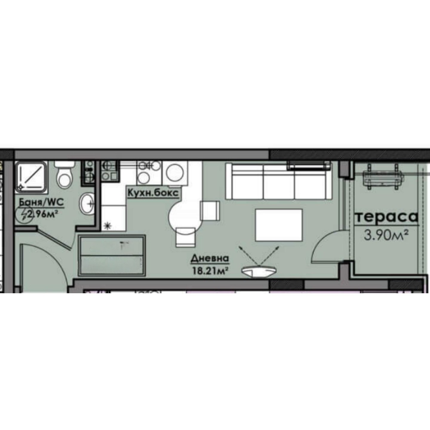 Studio in the Atlas 1 complex, Burgas, Bulgaria