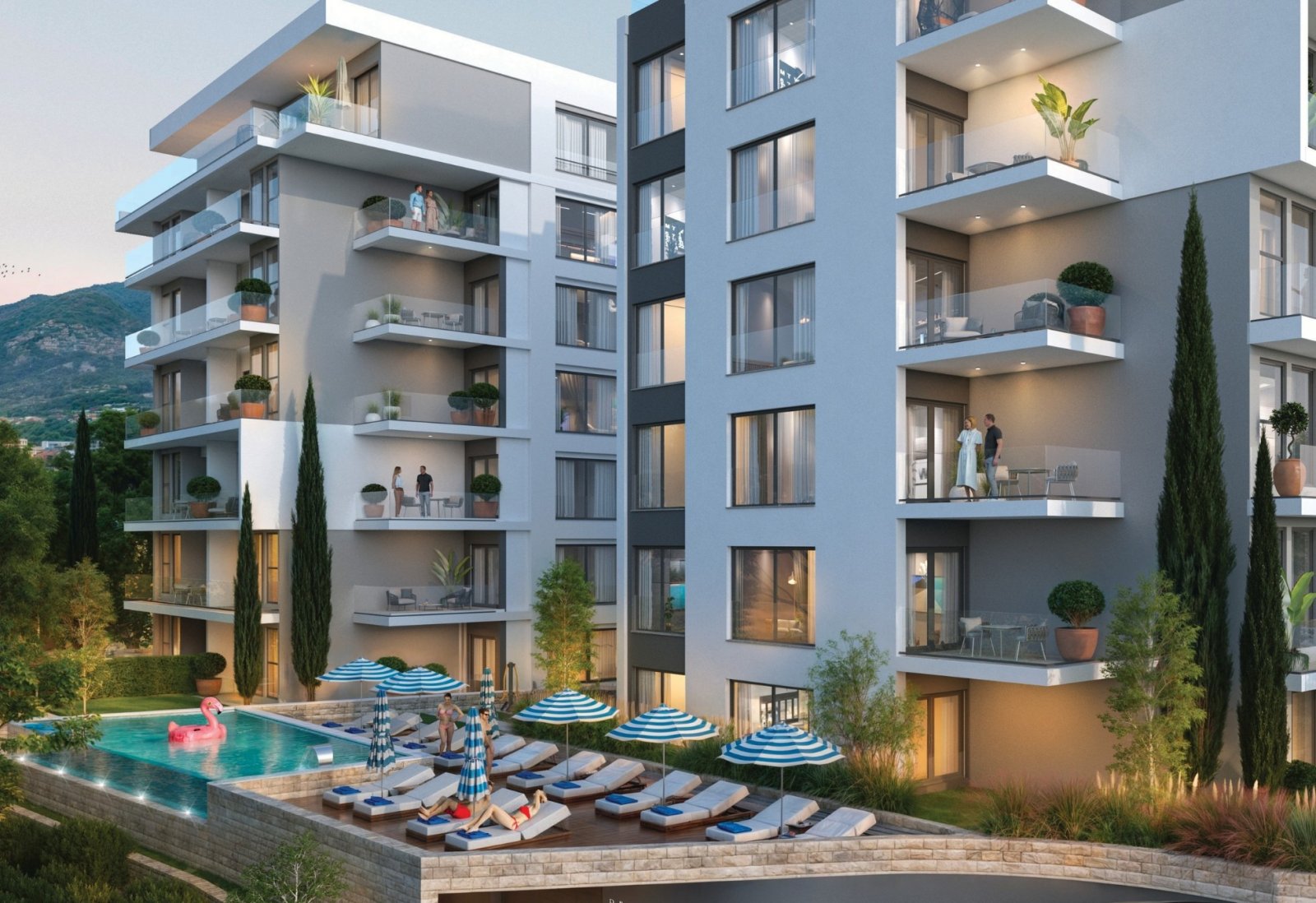 Luxuriöses Penthouse mit geräumiger Terrasse und atemberaubendem Meerblick, Dobra Voda