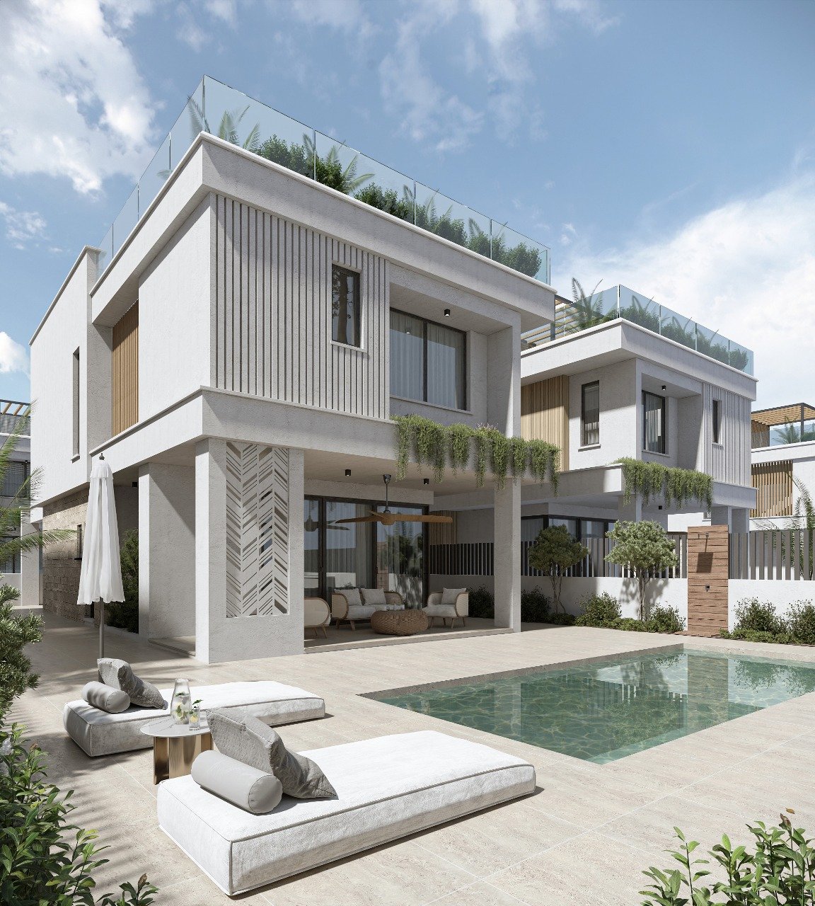 Anlagevilla (3+1 Schlafzimmer) mit garantierter Rendite von 5 %, 150 m vom Meer entfernt, direkt am Yachthafen in Zypern.