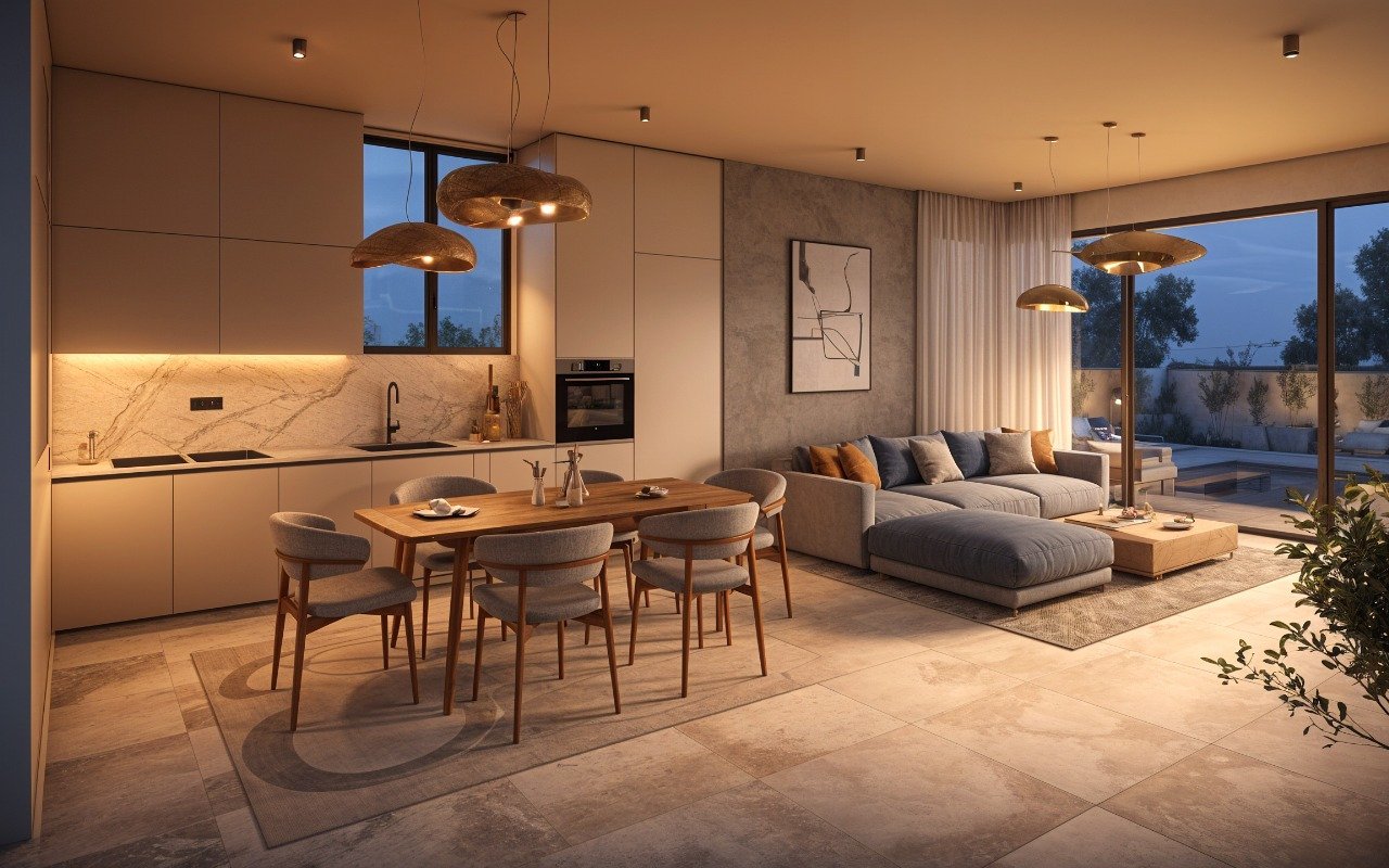 Anlagevilla (3+1 Schlafzimmer) mit garantierter Rendite von 5 %, 150 m vom Meer entfernt, direkt am Yachthafen in Zypern.