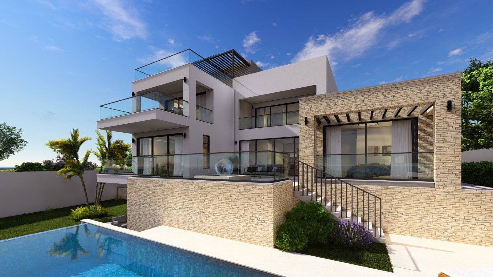 Wunderschöne 5+1-Zimmer-Villa mit Meerblick, großem Grundstück, Swimmingpool und vielem mehr