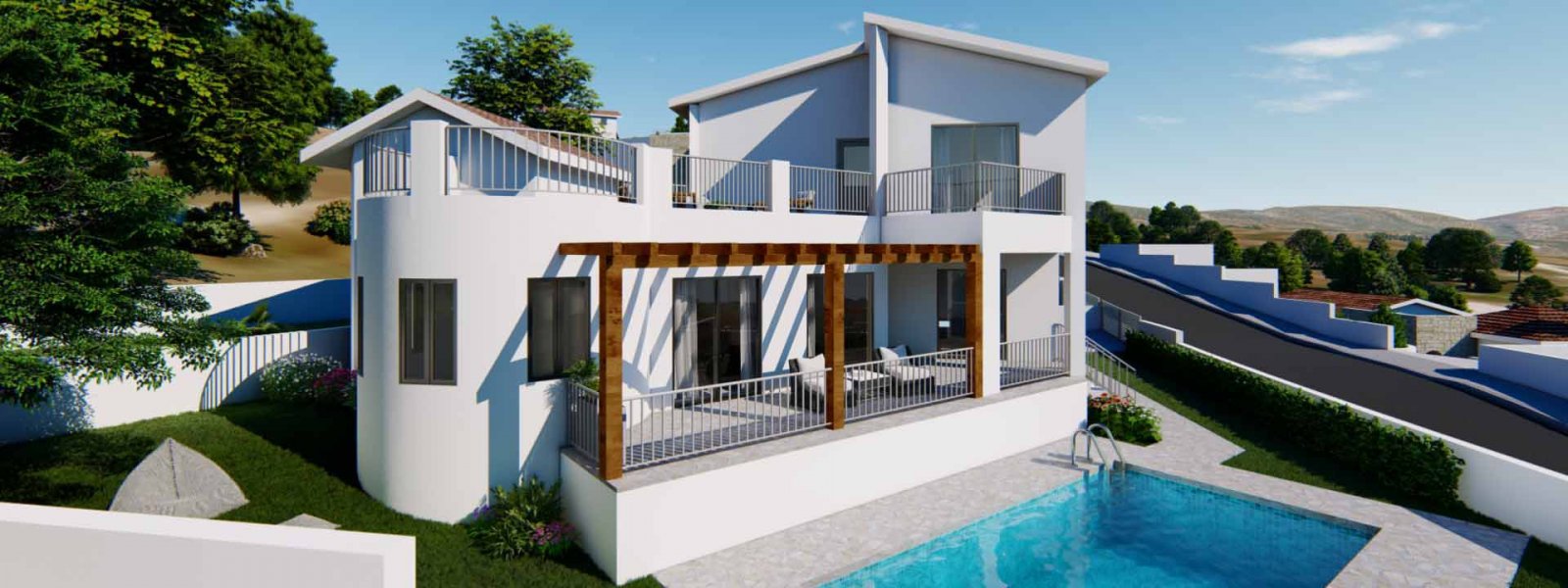 Luxuriöse Villa mit Pool und Meerblick auf großem Grundstück