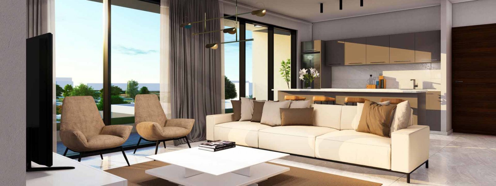 Großartiges 3+1-Zimmer-Apartment mit zwei Badezimmern, ideal als Kapitalanlage in der Nähe von Meer und Golfplatz.