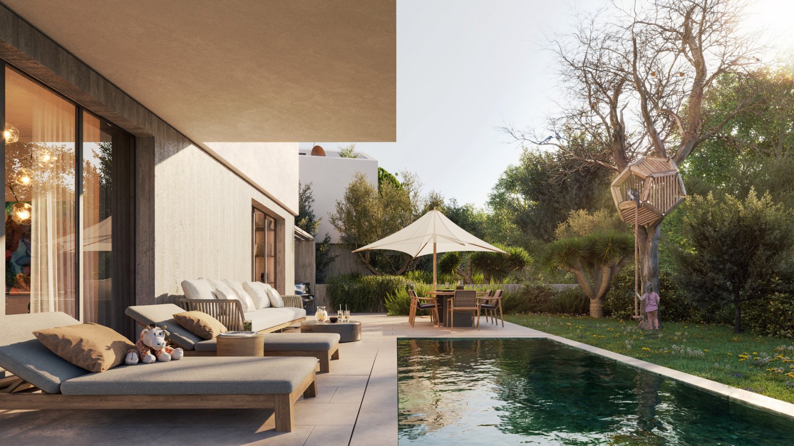 Anlagevilla (3+1 Zimmer) mit lebenslanger Renditegarantie von 5 bis 7 %, großem Grundstück und Swimmingpool