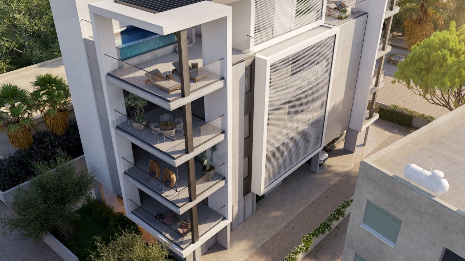 Luxuriöses Apartment mit vier Schlafzimmern → Panoramablick auf den Strand → Limassol