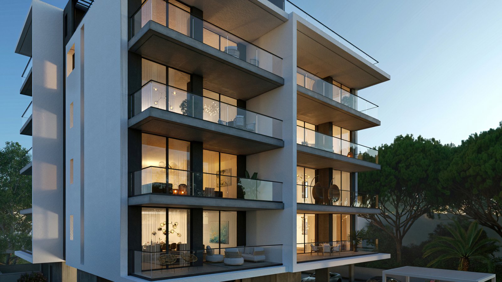 Luxuriöse Dreizimmerwohnung → Außenpool, angelegter Garten, Dachterrasse → Limassol