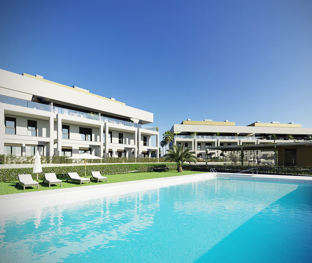 Exklusive Apartments → 2 km vom Meer entfernt, Swimmingpool und Fitnessraum → Estepona