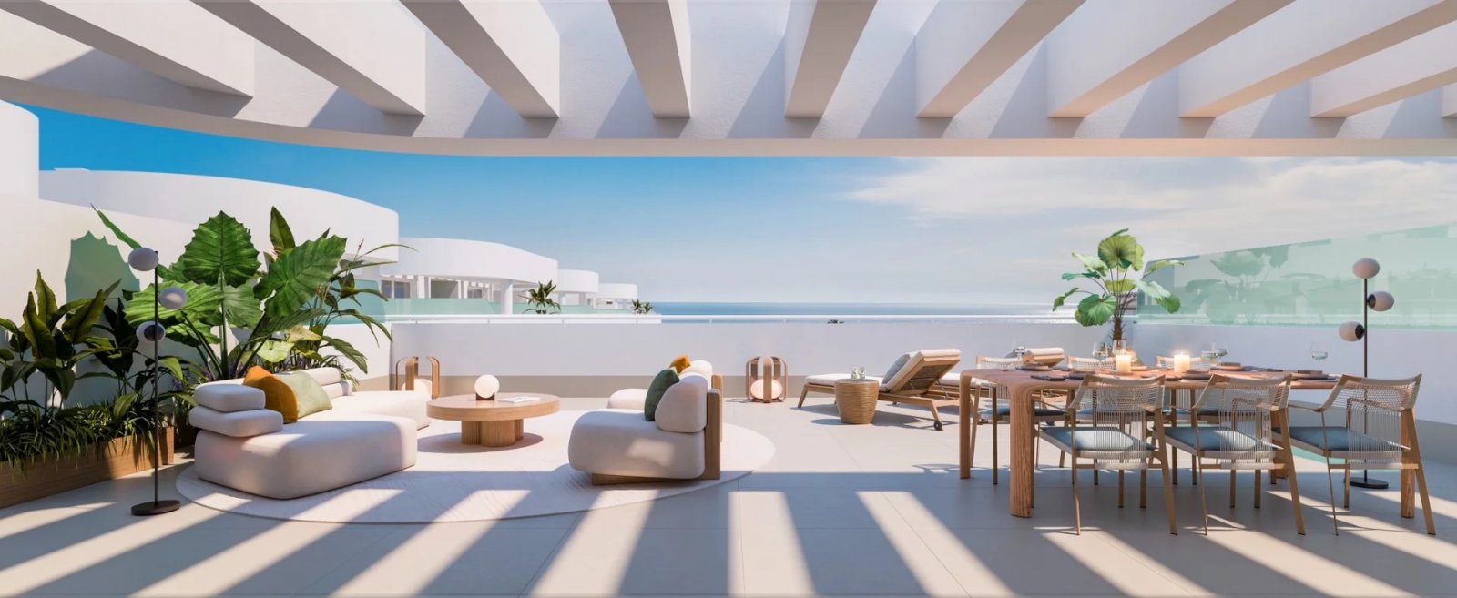 Modernes Apartment mit Meerblick, Solarium und Pool in Torrox