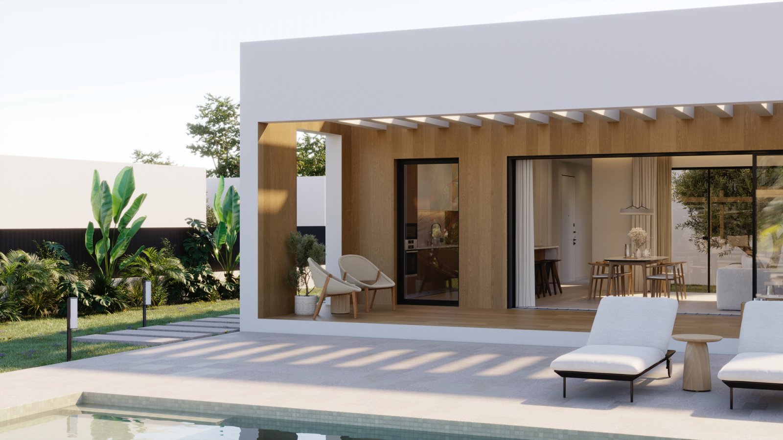 Moderne Einfamilienhäuser, 3 km vom Meer entfernt, mit privatem Pool, Golfplatz Bahía