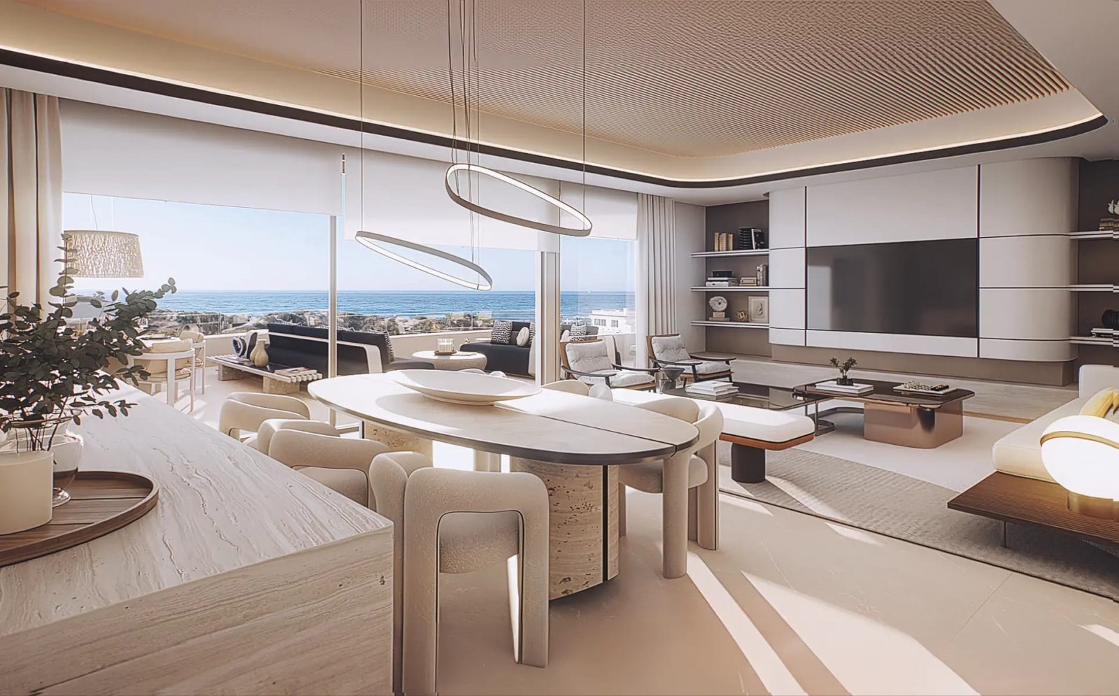 Exklusive Stadthäuser und Doppelhaushälften, Strandlage in erster Reihe und private Pools, Marbella