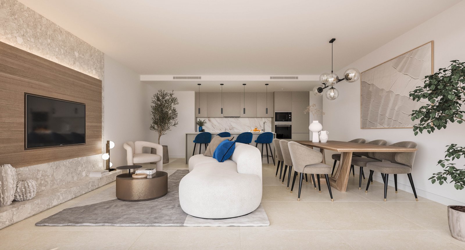 Luxusapartments, 2 km vom Strand entfernt mit Meerblick, Estepona