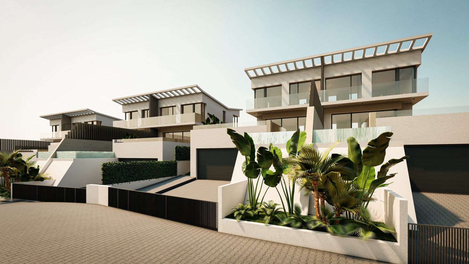 Moderne Einfamilienhäuser, private Pools, 4 km vom Meer entfernt, Mijas