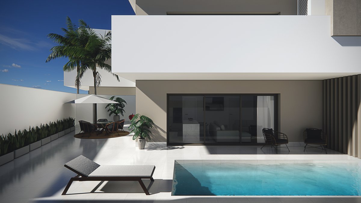 Moderner Bungalow, privater Pool und Solarium, 45 km vom Flughafen entfernt, Pilar de la Horadada