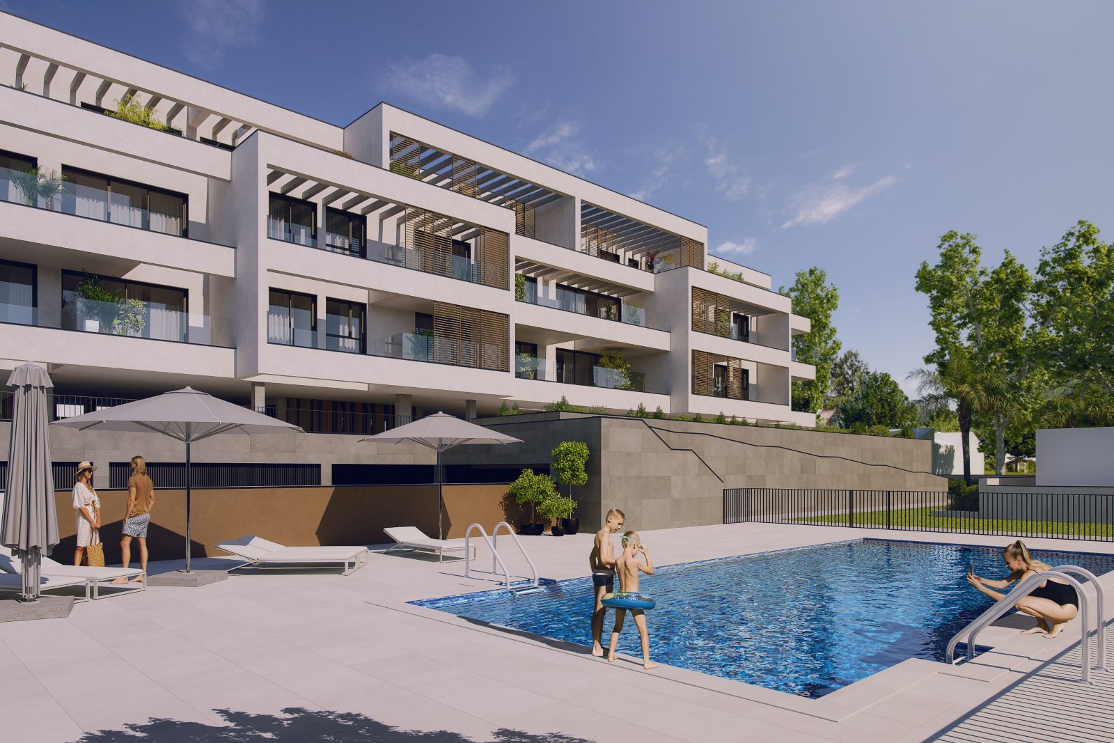Moderne Apartments und Penthäuser, 1 km vom Meer entfernt, mit Pool und Garten, Torremolinos
