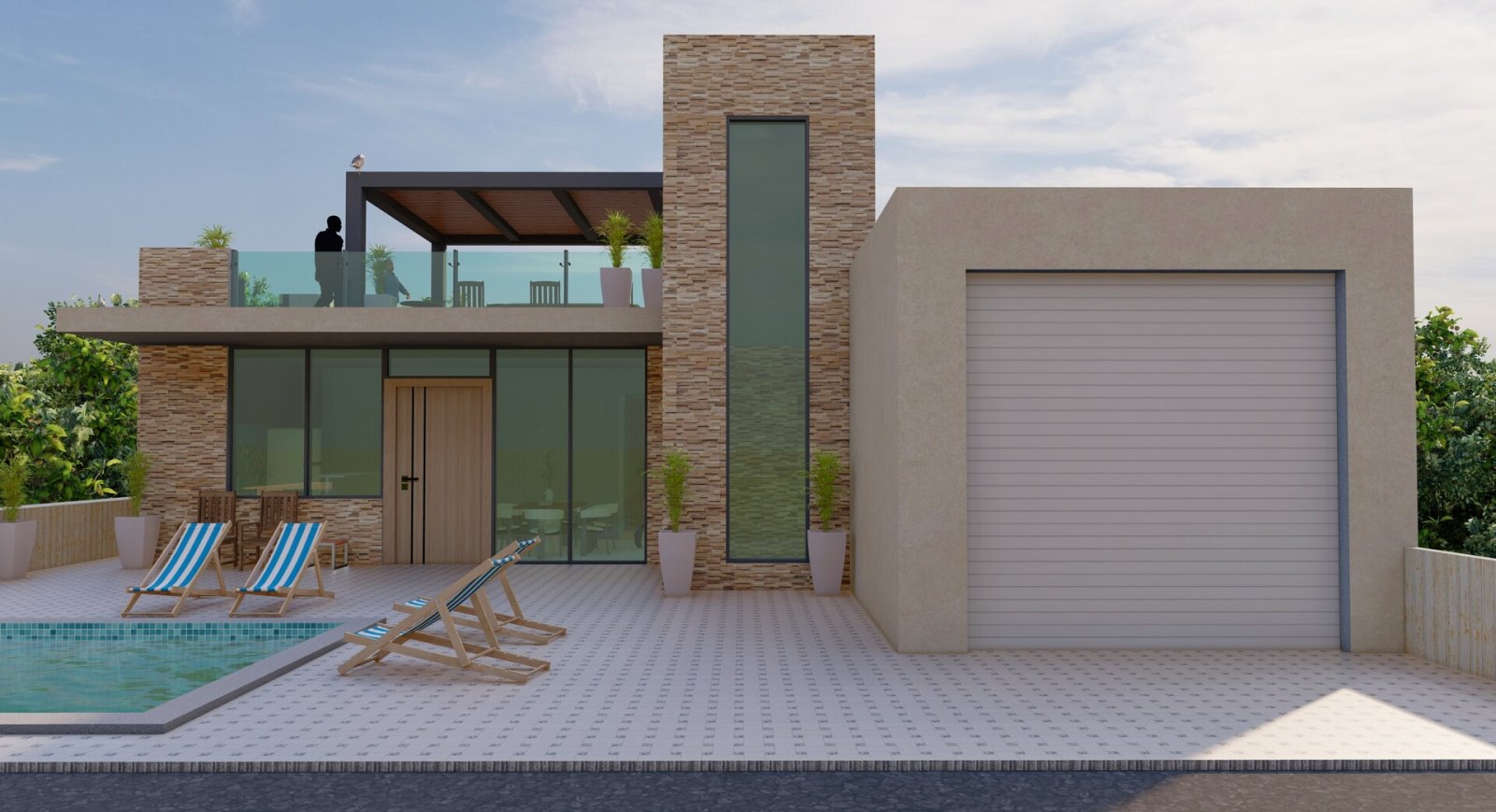 Moderne Einfamilienhäuser, private Gärten und Swimmingpools, Fuente Álamo