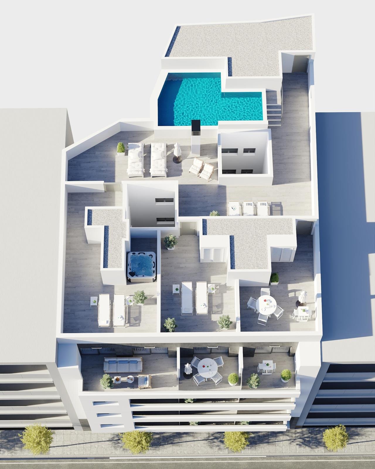 Exklusive Apartments und Penthäuser, 300 m vom Meer entfernt, Torrevieja