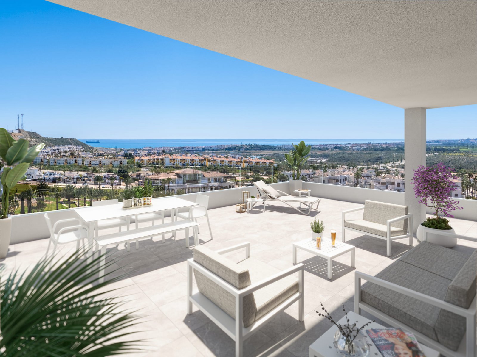 Moderne Apartments mit Meerblick und Swimmingpool, 2 km vom Strand entfernt, Vera