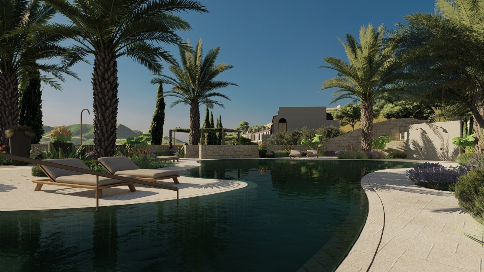 Geräumige Apartments mit privatem Garten und Swimmingpool, Sportanlagen, Guaro