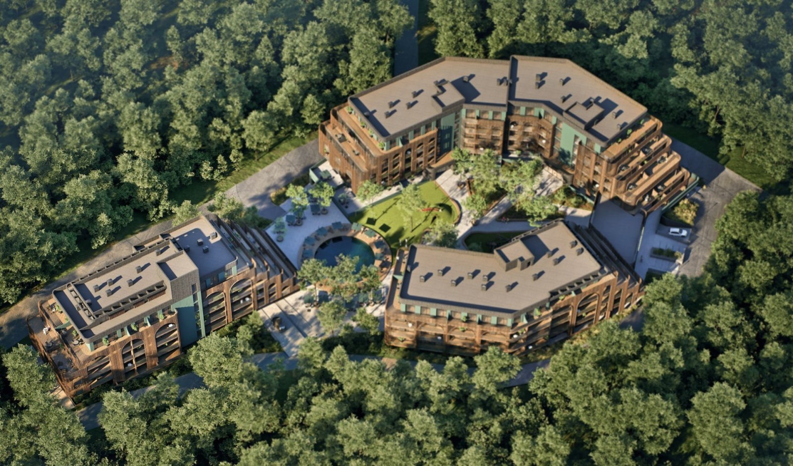 Appartamento con tre camere nel complesso Forestclub nella città di Warna