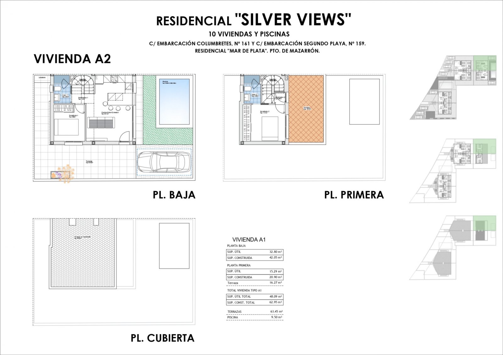 Exklusives Doppelhaus mit privatem Pool, 150 m vom Meer entfernt, Mazarrón, Murcia