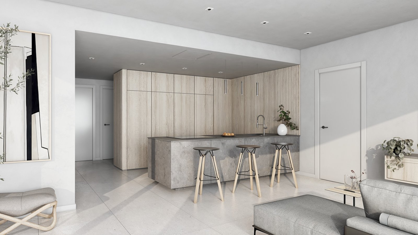 Modernes Apartment 300 m vom Meer entfernt, Terrasse und Pool, Manilva