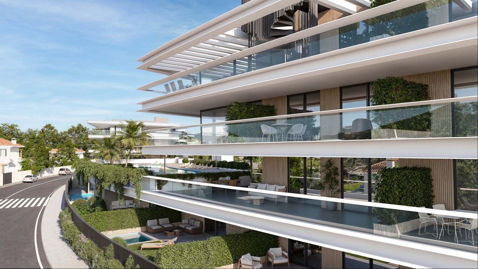 Modernes Apartment 300 m vom Meer entfernt, Terrasse und Pool, Manilva
