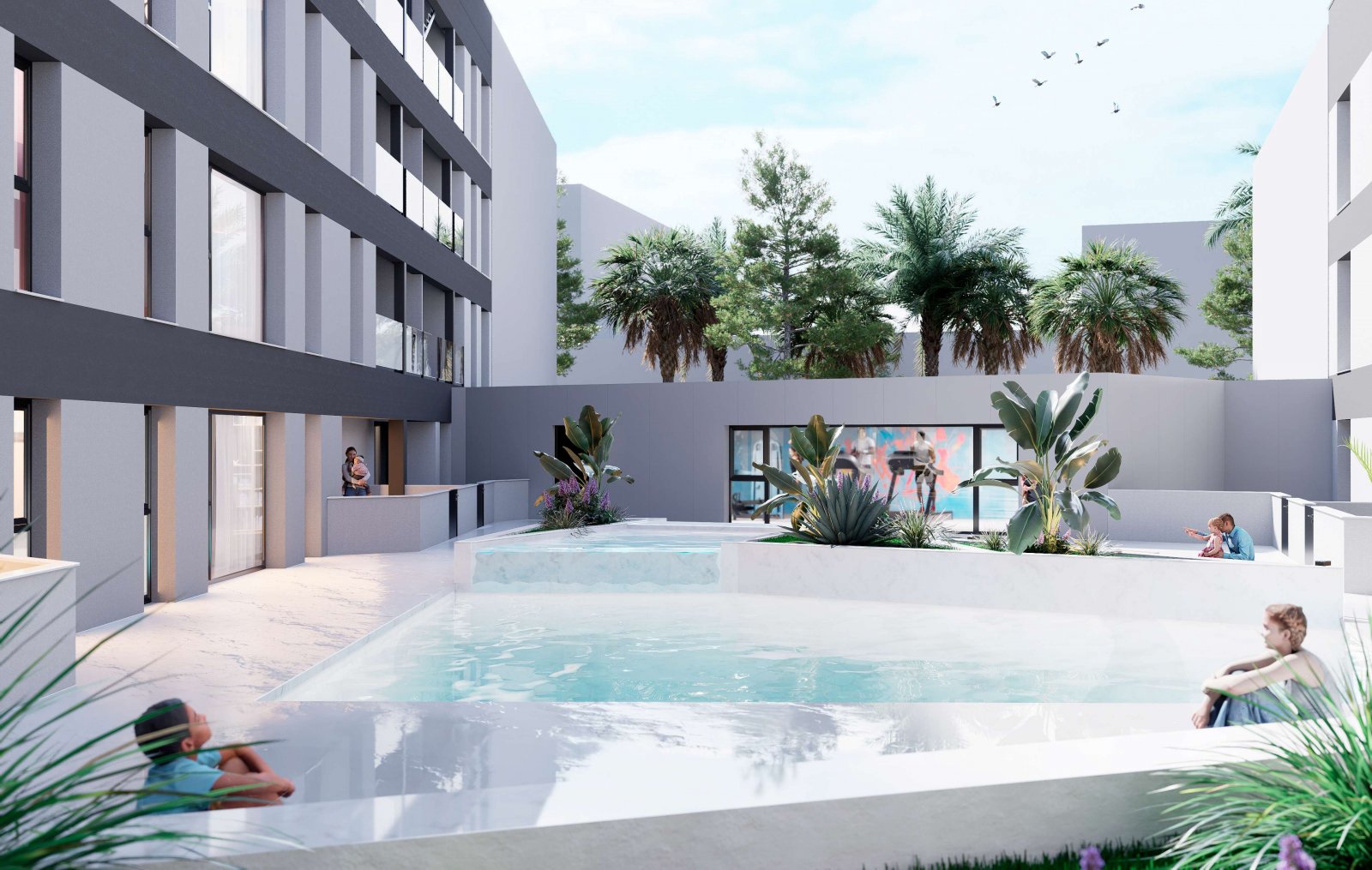 Moderne Apartments 500 m vom Strand entfernt, mit Swimmingpool und Solarium, Lo Pagán