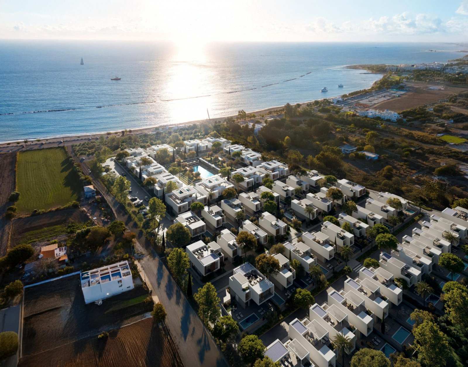 Luxuriöse Drei-Zimmer-Wohnung direkt an der Küste von Geroskipou, Paphos