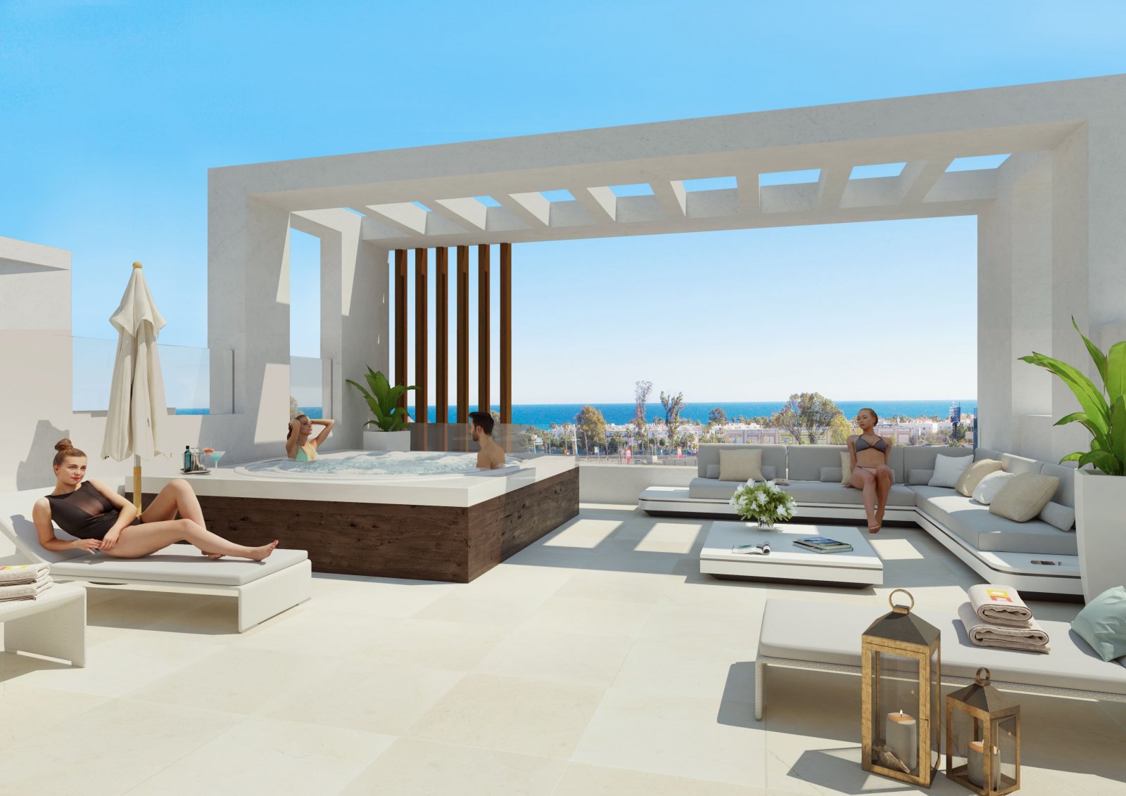 Luxuriöse Stadthäuser, 1 km vom Meer entfernt, mit Jacuzzi und Garten, Las Lagunas de Mijas