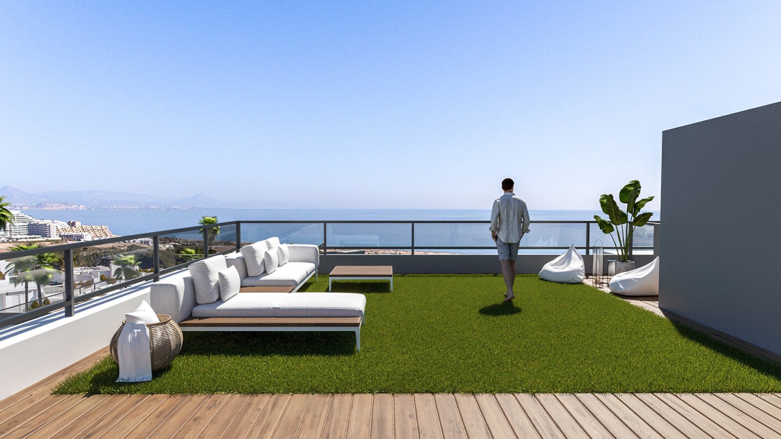 Exklusive Drei-Zimmer-Wohnung 1 km vom Meer entfernt mit großer Terrasse Alicante