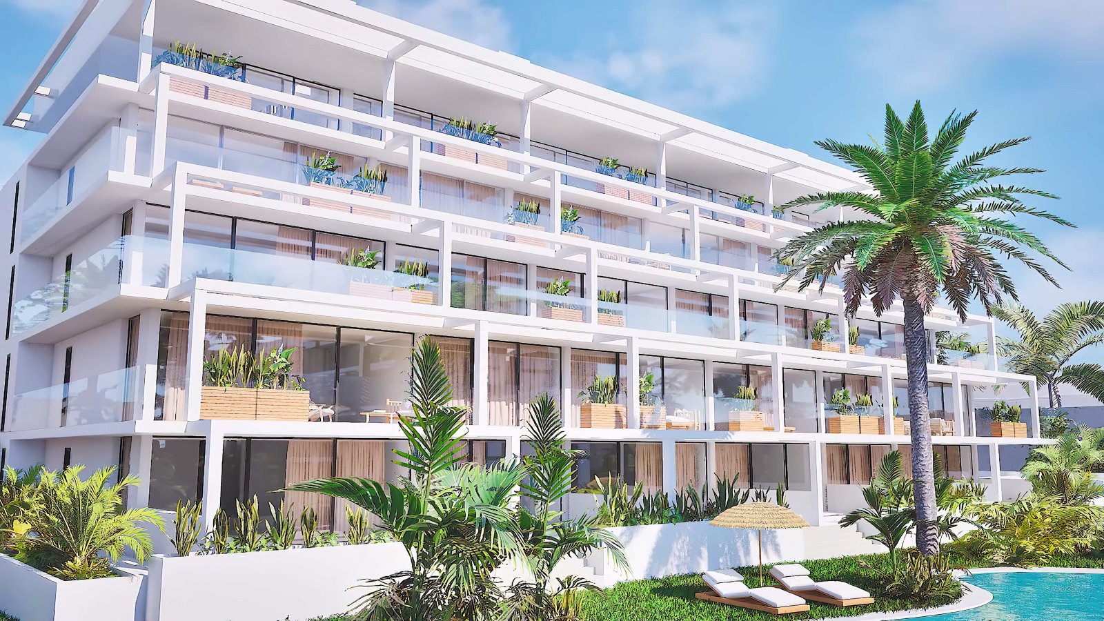Sonnige Apartments, 400 m vom Meer entfernt, mit Swimmingpool, Mar de Cristal