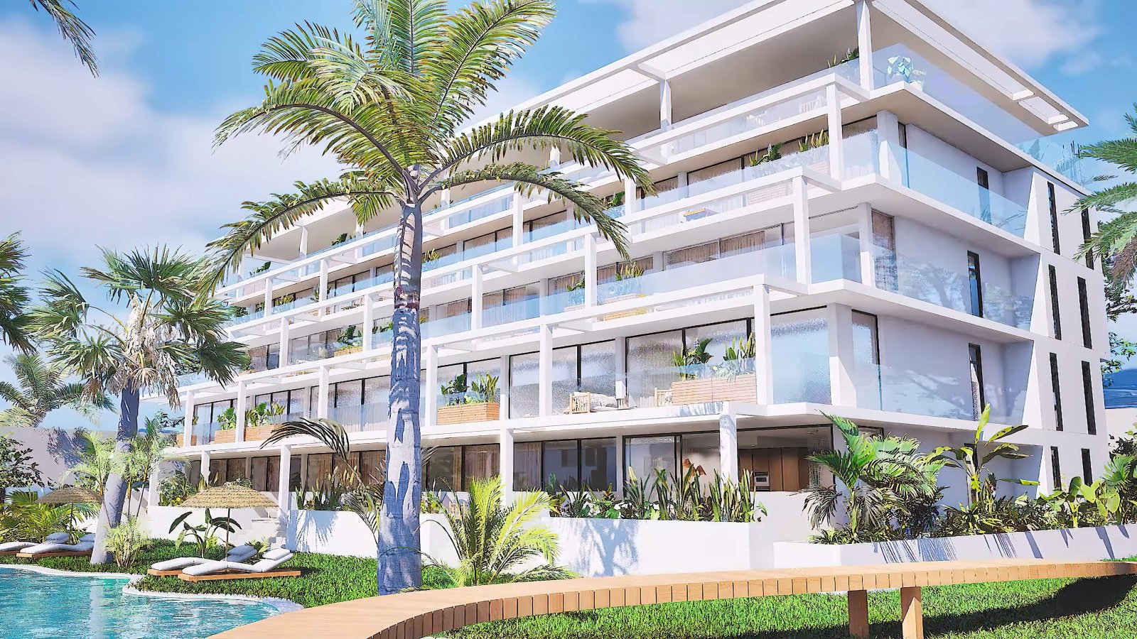 Sonnige Apartments, 400 m vom Meer entfernt, mit Swimmingpool, Mar de Cristal