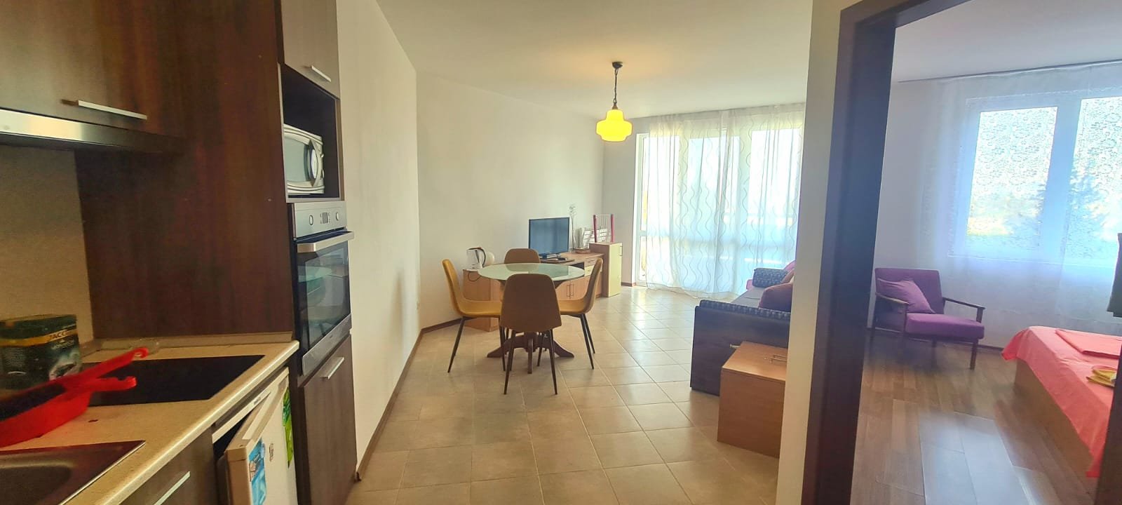 Ein-Zimmer-Apartment direkt am Strand, Garten mit Meerblick