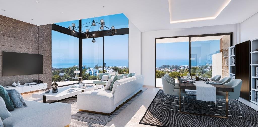 Luxuriöses Stadthaus mit Pool und Meerblick, Marbella