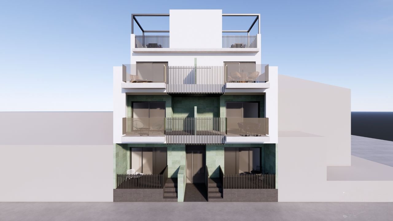Exklusive Apartments und Erdgeschosswohnungen direkt am Meer, 170 m vom Strand entfernt, Torre de la Horadada