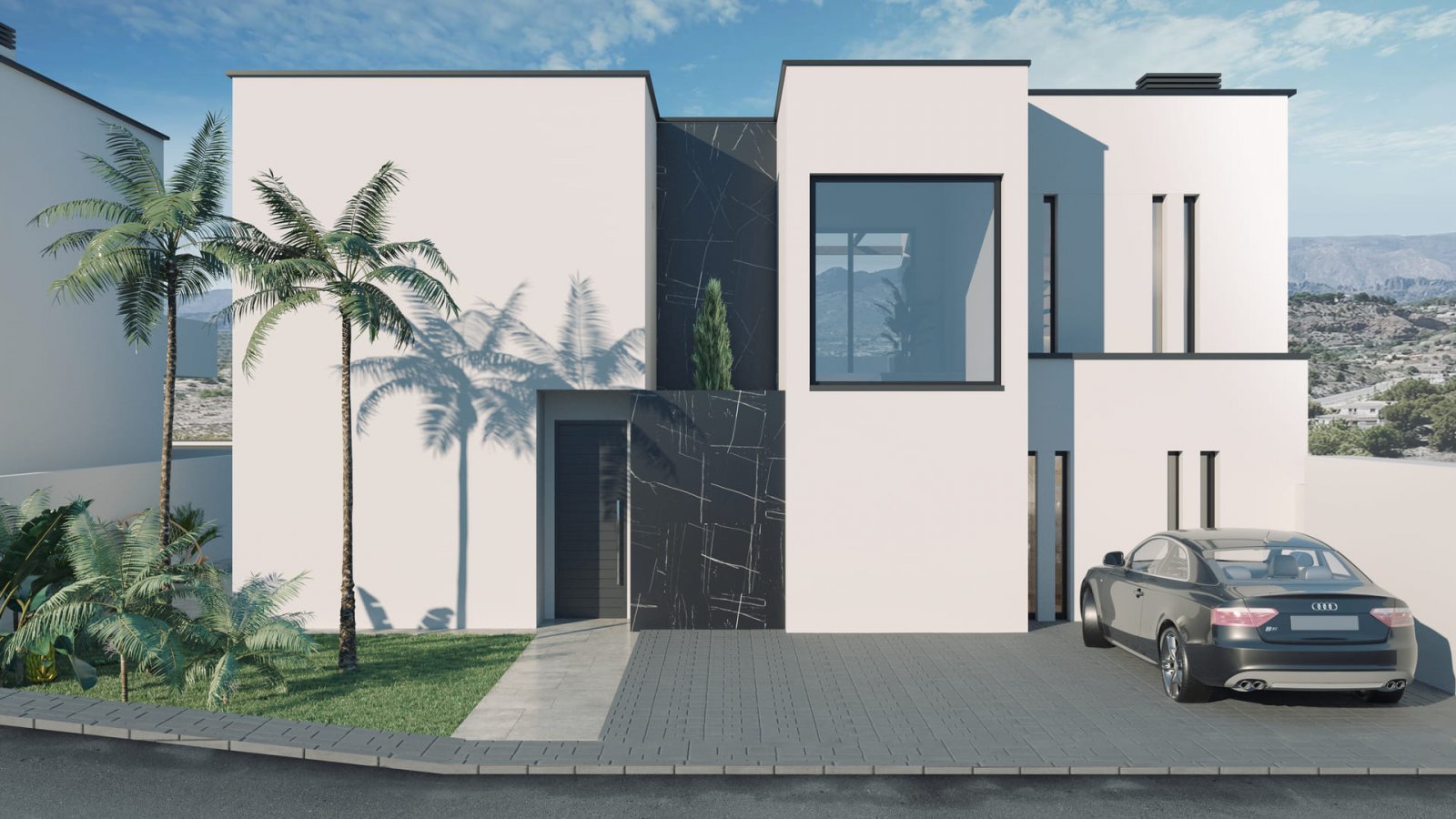 Luxuriöse freistehende Häuser mit privatem Pool und Meerblick, Finestrat