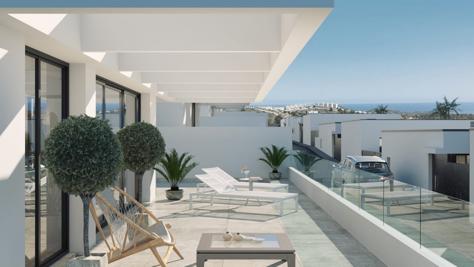 Luxuriöse freistehende Häuser mit privatem Pool und Meerblick, Finestrat